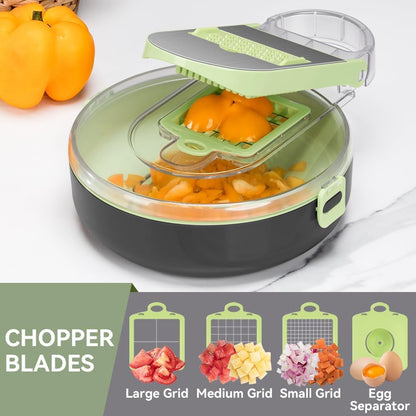 9 in 1 Multi-Functional Mandoline slicer AND vegetable chopper With Adjustable Blades
