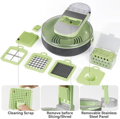 9 in 1 Multi-Functional Mandoline slicer AND vegetable chopper With Adjustable Blades