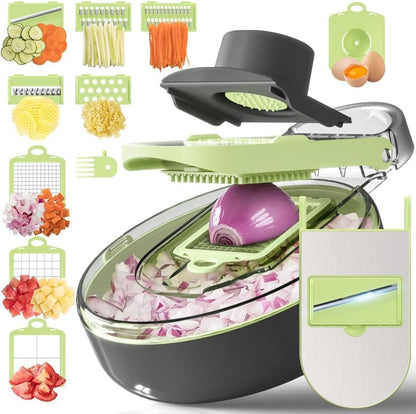 9 in 1 Multi-Functional Mandoline slicer AND vegetable chopper With Adjustable Blades