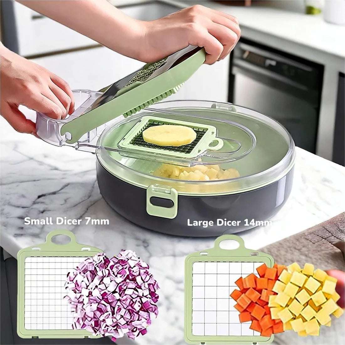 9 in 1 Multi-Functional Mandoline slicer AND vegetable chopper With Adjustable Blades