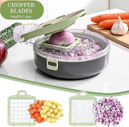 9 in 1 Multi-Functional Mandoline slicer AND vegetable chopper With Adjustable Blades