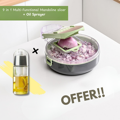 9 in 1 Multi-Functional Mandoline slicer AND vegetable chopper With Adjustable Blades